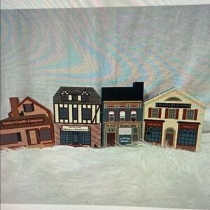 Lot Of 4 The Cat's Meow Wood Building Shelf Sitters Faline Signed‎ Noah's Ark